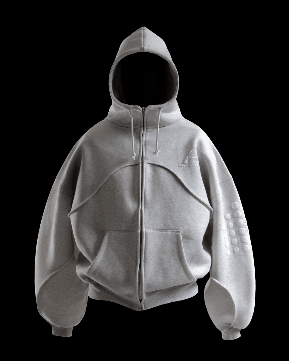 Zip-Up Hoodie - Light Heather Grey – Huni Design