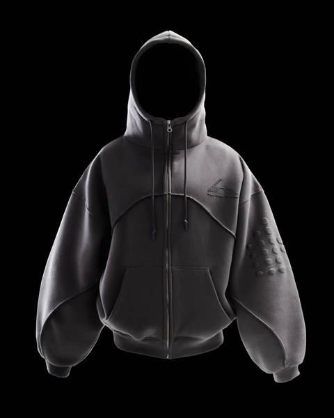 トップス gain tip Design Unaligned Zip Hoodie Zip-Up Hoodie - Black – Huni Design